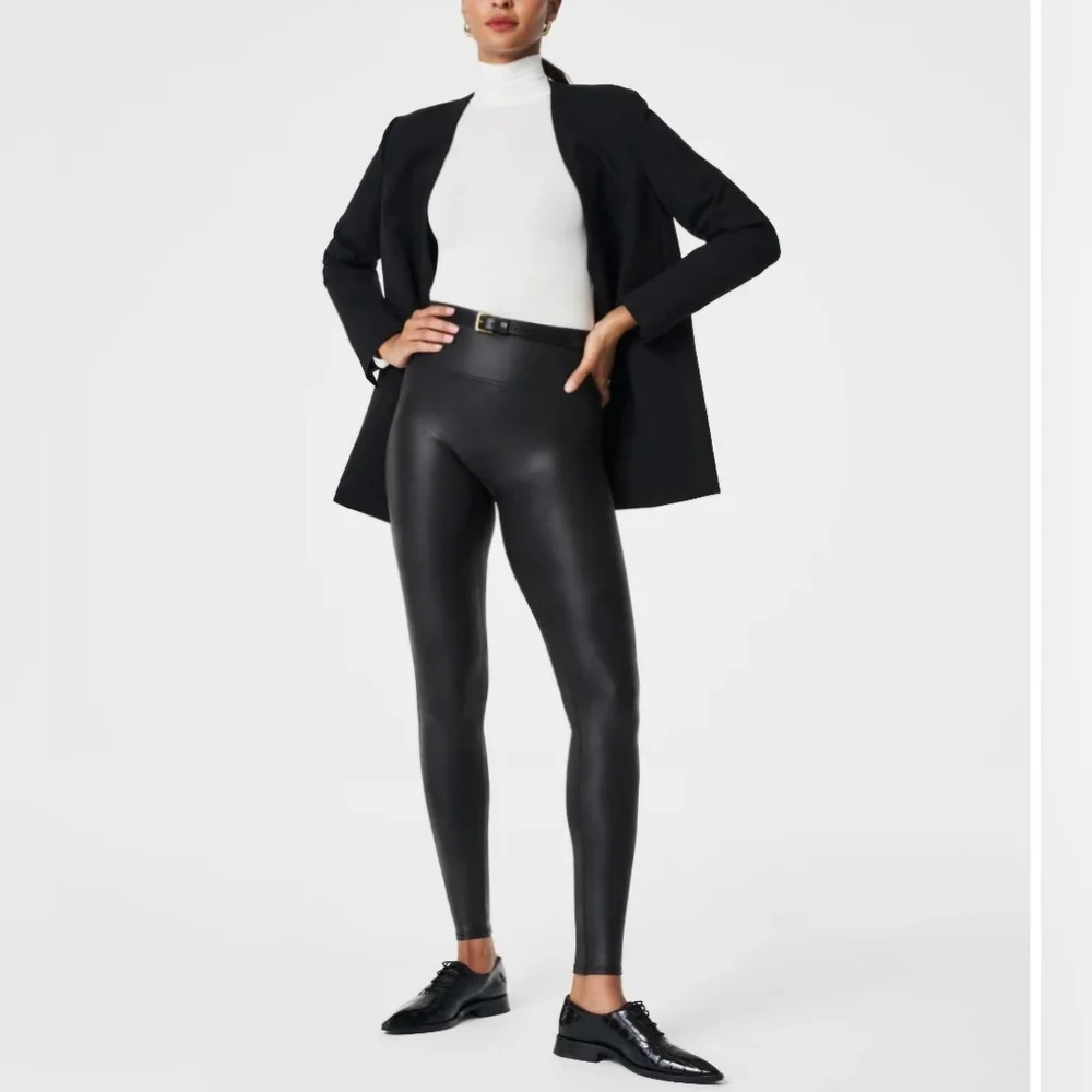 Women’s SPANX Faux Leather Leggings Black Sz Small